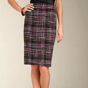 TALBOTS | Multicolor Wool Blend Tweed Pencil Skirt